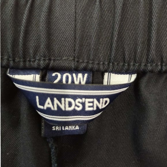 WOMEN'S LAND'S END HIGH RISE STRAIGHT LEG PANTS, SIZE 20W, BLACK - Picture 2 of 2
